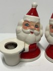 Vintage Holt Howard Santa Claus Candle Holders Pair Blue Eyes Mcm 50   s Or 60   s