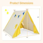 Kids Play Tent  Triangular Kids   Toddlers Tent With Solid Wood Frame Beige