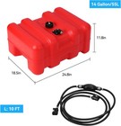 55 L   12 Gallon Boat Fuel Tank Portable Marine Outboard Gas Tank W  10 Ft Hose