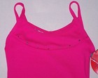 Danskin Freestyle Leotard Bodysuit Camisole Rhinestone Studs Hot Pink New Girl