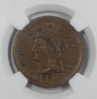 1851 Braided Hair Large Cent Certified Ngc Au 58 Brown  1c