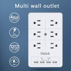 Multi Plug Outlet Surge Protector   12 Electrical Outlets Extender With 4 Usb   