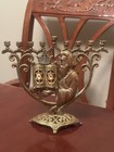 Vintage Wainberg  Solid Brass Crown Chanukah Menorah Made In Israel