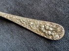Vintage Stieff Rose Repousse Sterling Silver Lettuce Fork 9 25 