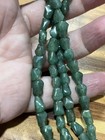 Vintage Old Stock Carved Green Aventurine Gemstone  Beads 12 In Strand