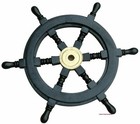 Antique Boat Black Steering Wall Decor Maritime Wooden Ship Wheel Pirate Captain