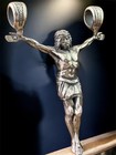 Vintage Cross Jesus Silver 925 Pendant Jewelry Crucifix Chain Women Men Rare Old