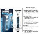 5x Gillette Sensor Excel Razor 1 Handle   1 Blades Cartridge Twin Blades Manual