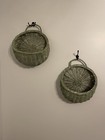 Two Vintage Hanging Wicker Wall Baskets