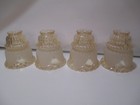 Set Of 4 Vintage Electric Shades - 2-1 4  Fitter - Beaded Design - Butterscotch