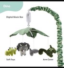 Musical Mobile Dinosaurs Crib Grey Green Camo Easy Set Up Imperfect Box New