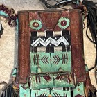 African Tuareg Leather Tribal Pouch Fringe Bag Hand Made Africa