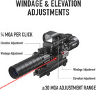 4-in-1 Tactical Scope Combo 3-9x32 Red Dot Red Laser Rangefinder Rifle Mount