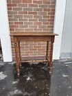 Vintage Art Deco Rectangle Oak Wood Carved Console entry hall Table 27x15x29