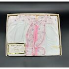 Vintage Diaper Stacker Nursery Pink Flowers Terry Cloth Plaid Stripes 1980s Nos