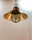 Nautical Ship Original Brass Old Hanging Cargo Pendant Light With Shade Set Of 2