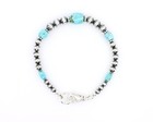 Turquoise Sterling Silver Bracelet  Southwestern Gemstone Jewelry  Navajo Pearl