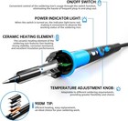 60w Soldering Iron Kit Adjustable Temp 200-450c 9 In 1 Welding Tool Set