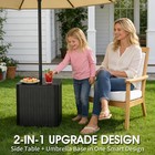 Boyata Outdoor Umbrella Side Table  2-in-1 Outdoor Side Table With Umbrella Hole