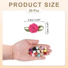 50 Pcs Mini Roses Bow 22mm Fabric Ribbon Roses For Crafts  Rose Pink