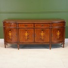 Louis Flame Mahogany 4 Door Sideboard Server Buffet With Urn Inlay
