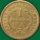 1851 Liberty Head Gold Dollar Choice Extremely Fine Xf  au Coin  38122