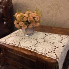 15 x35  Vintage Hand Crochet Lace Table Runner Mat Rectangle Dresser Scarf Doily