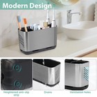 Boperzi Toothbrush And Toothpaste Holder Brushed Nickel Drainage For Bathroom   