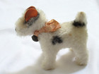 Steiff Foxy Fox Terrier Dog Mohair W bell 4  Germany 1950s Vintage
