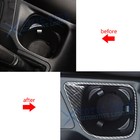 1x Carbon Fiber Style Center Water Cup Holding Overlay Decor Trim For Rav4 13-18