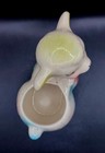 Vintage Ceramic Baby Lamb Planter figurine Hand Painted Pink yellow blue 1950s