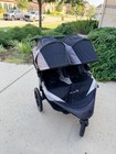 Baby Jogger Summit X3 Double Jogger Stroller 3-wheel Pneumatic Black gray