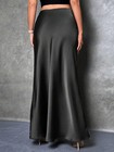 Women s Black Satin Mermaid Skirt Maxi Elegant Formal Evening Gown Spring Summer