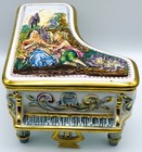 Capodimonte Italian Porcelain Lidded Grand Piano Jewelry Casket   Trinket Box