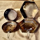 Lot Of 2 Brass Trinket Box Made In India With Hinged Lid   very Good    