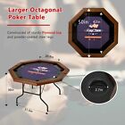 8 Player Octagon Foldable Poker Table Casino Blackjack Texa Holdem Table 50 Inch