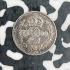 1902 Great Britain Maundy 2 Pence Lot n1751 Silver  14 000 Minted