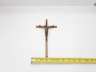 Vintage Wooden Wall Crucifix Cross Metal Corpus Jesus