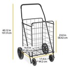 Utility Cart Foldable Shopping 100 Lb Capacity Heavy Duty Whitmor Extra Large