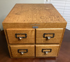 Shaw-walker Quarter Sawn 4-drawer Solid Oak Desktop File Cabinet Antique