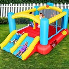 Inflatable Bounce House Kids Jumper Castle With Blower 2 Slides  basketball Hoop