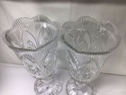 Vintage Antique Circa 1930 s Etched Design Stemmed Wine Glass 2 Pcs