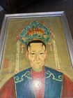 Antique Chinese   Japan Figure Oriental Man Painting Signed Oil On Canvas
