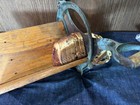 Vintage Original 9 In Manual Hand Crank Bread Slicer  Cast Metal Frame Wood
