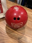 Vintage Budweiser Bowling Ball   Original Bowling Bag Breweriana Advertising Set