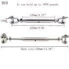 316 Stainless Steel Jaw And Jaw Closed Body Turnbuckle  3 8   10mm  Thread Diame