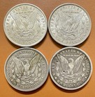 Morgan Silver Dollars  Lot Of 4   Fv 4 00    90  Silver  Dated From 1879 -1921