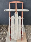 Vintage Flexible Flyer Wooden Slat Red Metal Snow Sled Vtg Retro Children   s Toys