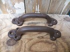 Lot Of 2 New Rustic 10  Heavy Cast Iron Large Gate Pulls Handles Barn Shed