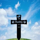 Custom Metal Pet Memorial Stake Dog Paw Prints Grave Marker Dog Cat Loss Gift
